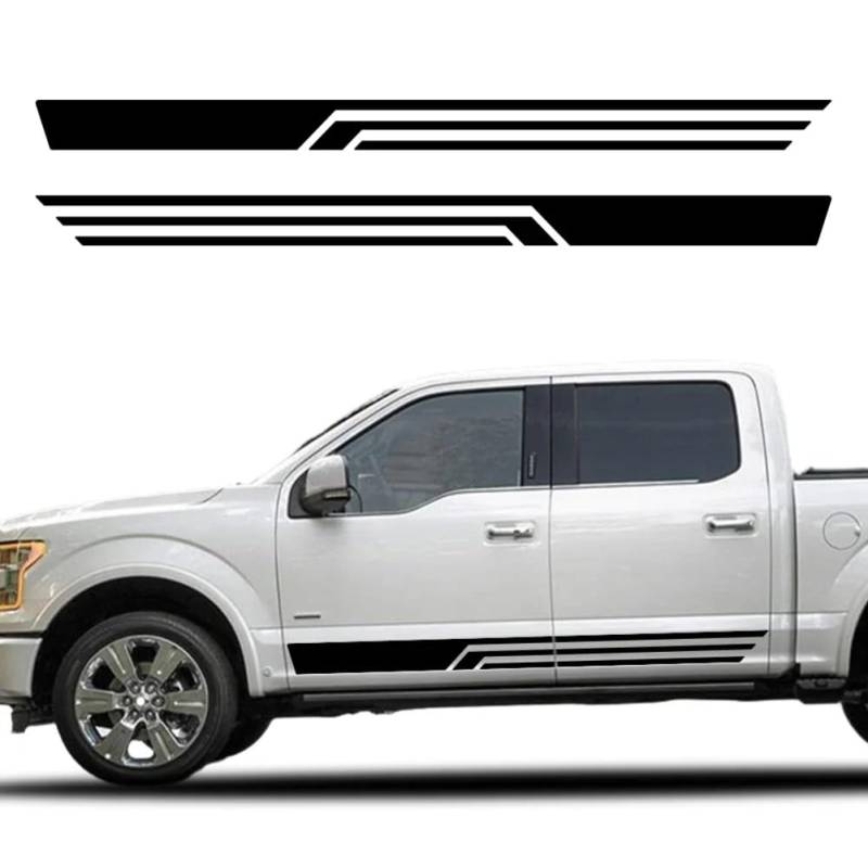 2 STÜCKE Auto-Seitenschweller-Aufkleber mit Langen Streifen, selbstklebendes, wasserdichtes Auto-Dekor-Zubehör, für Ford F-150 Raptor von NGIRJKKLL