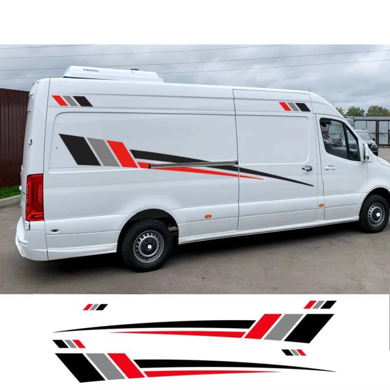 Auto-Karosserie-Seitenaufkleber, Grafikstreifen, Dekor-Aufkleber, universell, für Van, Wohnmobil, Wohnmobil, Laderaumverkleidung, Auto-Tuning-Zubehör von NGIRJKKLL