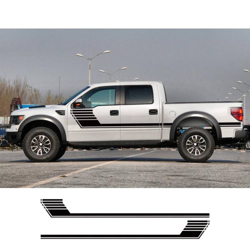 Autoaufkleber Langstreifen Auto Seitentür Rock Aufkleber Selbstklebende Auto Vinyl Aufkleber Dekoration, Für Ford, Für Pickup, Für Raptor F-150 F150 von NGIRJKKLL