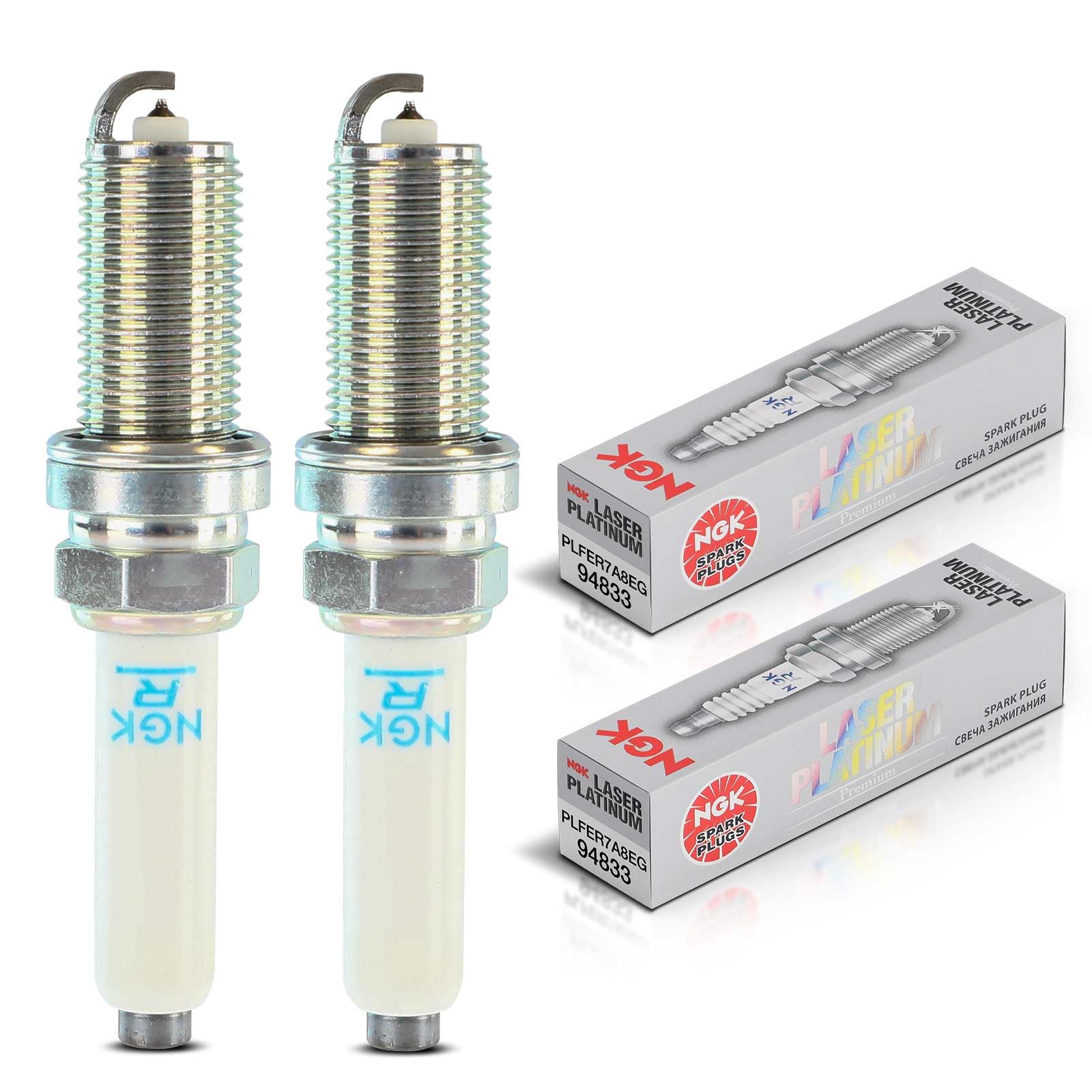 2x Original NGK PLFER7A8EG Zündkerze Kompatibel mit A1 8X1 8XK 1.8L 2.0L 2014-2018 A1 Sportback GBA 2.0L 2018-Heute A3 8V1 8VK 1.8L 2.0L 2012-2017 A3 Cabriolet 8V7 8VE 1.8L 2.0L 2013-Heute von NGK