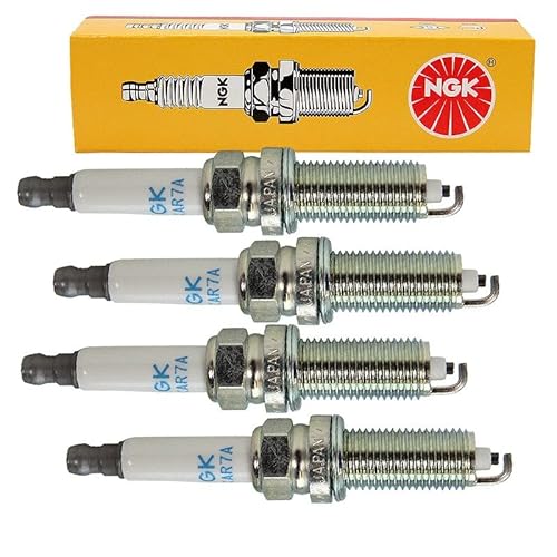 NGK 4x Zündkerze LZKAR7A für Motorräder, Nickel, 4er Pack von NGK