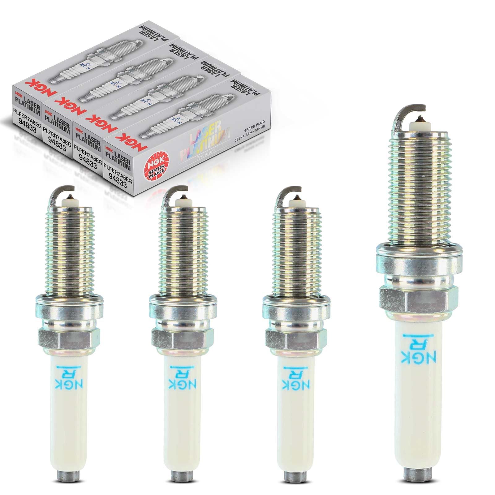 4x Original NGK PLFER7A8EG Zündkerze Kompatibel mit A1 8X1 8XK 1.8L 2.0L 2014-2018 A1 Sportback GBA 2.0L 2018-Heute A3 8V1 8VK 1.8L 2.0L 2012-2017 A3 Cabriolet 8V7 8VE 1.8L 2.0L 2013-Heute von NGK