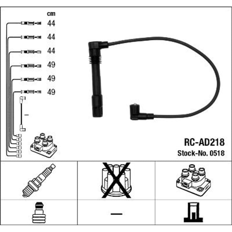 NGK Z?ndleitungssatz Audi A4 A6 A8 Skoda Superb I VW Passat 2.4 2.6 2.8 von NGK