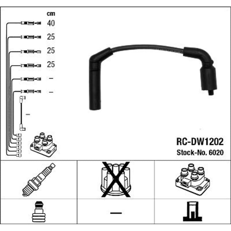 NGK Z?ndleitungssatz Chevrolet Matiz Kalos Ave Daewoo 1.0 1.2 LPG von NGK