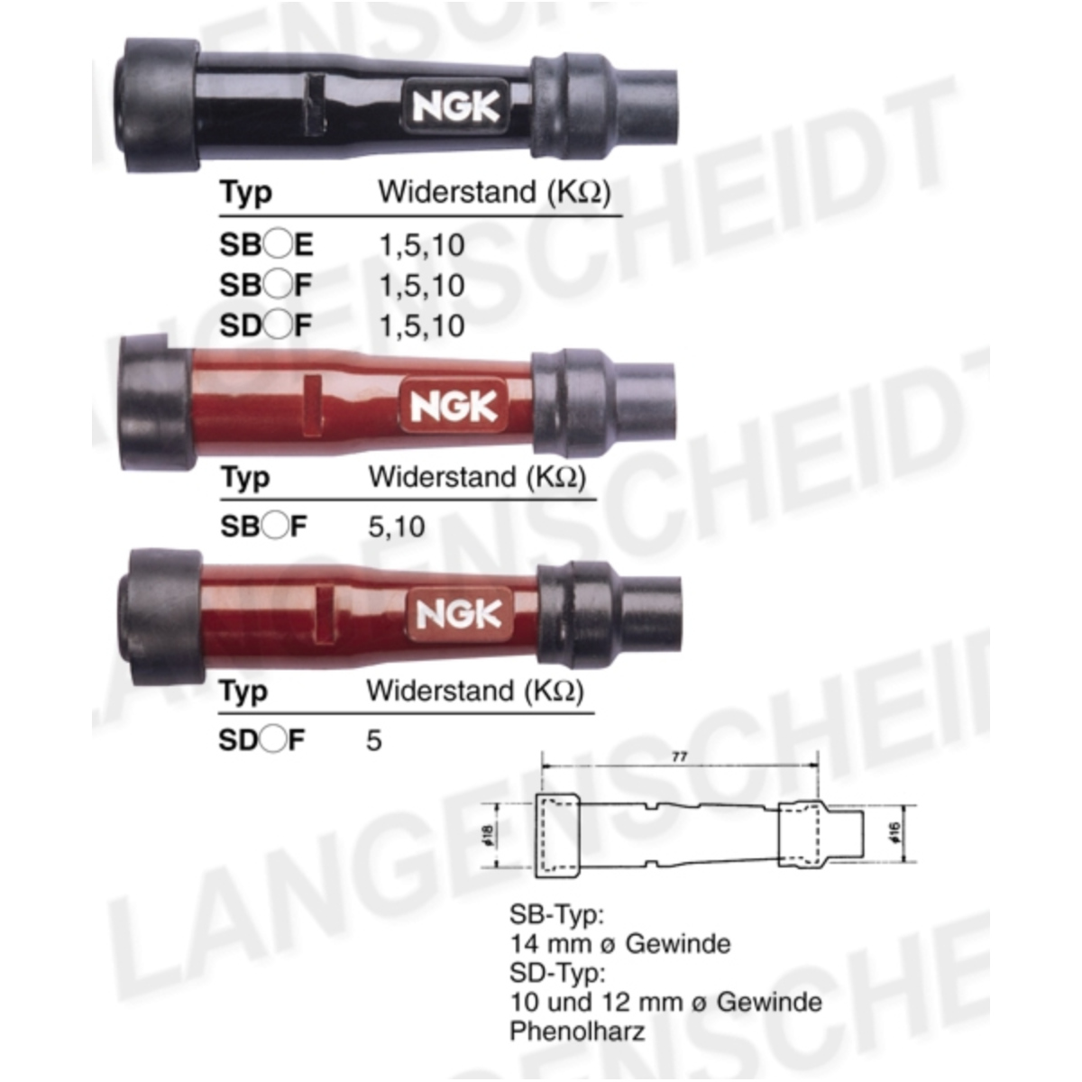 Ngk 5982380 zündkerzenstecker  sd05f-r von NGK