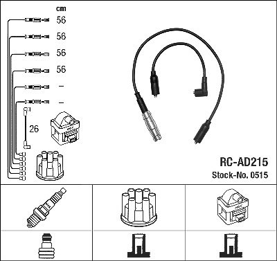 Ngk Zündleitungssatz [Hersteller-Nr. 0515] für Audi von NGK