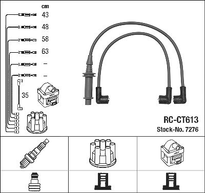 Ngk Zündleitungssatz [Hersteller-Nr. 7276] für Citroën von NGK