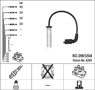 Ngk Zündleitungssatz [Hersteller-Nr. 6258] für Gm Korea von NGK