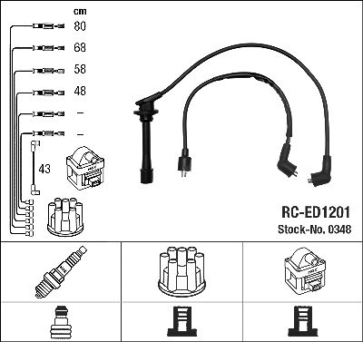 Ngk Zündleitungssatz [Hersteller-Nr. 0348] für Daihatsu von NGK