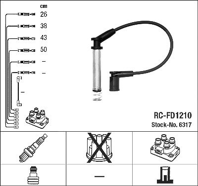 Ngk Zündleitungssatz [Hersteller-Nr. 6317] für Ford von NGK