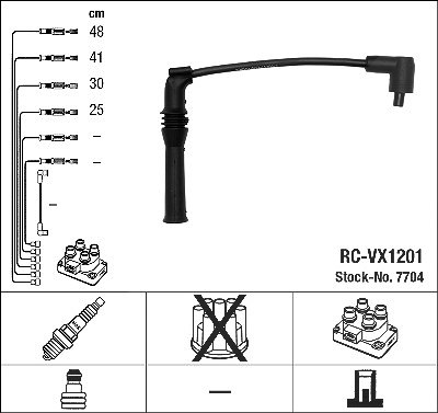 Ngk Zündleitungssatz [Hersteller-Nr. 7704] für Vauxhall von NGK