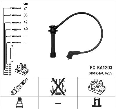 Ngk Zündleitungssatz [Hersteller-Nr. 6209] für Kia von NGK