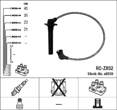 Ngk Zündleitungssatz [Hersteller-Nr. 8839] für Mazda von NGK