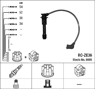 Ngk Zündleitungssatz [Hersteller-Nr. 9895] für Mazda von NGK