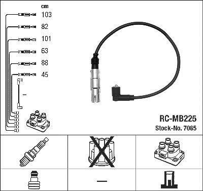 Ngk Zündleitungssatz [Hersteller-Nr. 7065] für Mercedes-Benz von NGK