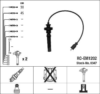 Ngk Zündleitungssatz [Hersteller-Nr. 0347] für Mitsubishi von NGK