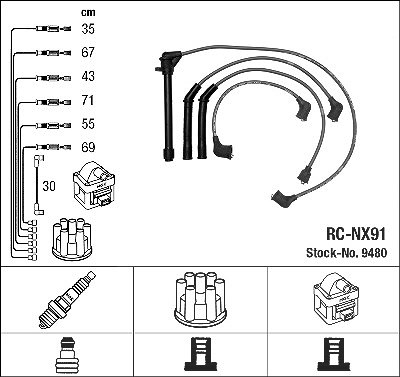 Ngk Zündleitungssatz [Hersteller-Nr. 9480] für Nissan von NGK