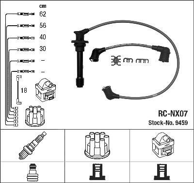 Ngk Zündleitungssatz [Hersteller-Nr. 9459] für Nissan von NGK