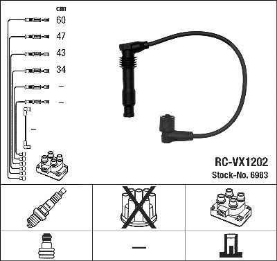 Ngk Zündleitungssatz [Hersteller-Nr. 6983] für Opel, Vauxhall von NGK