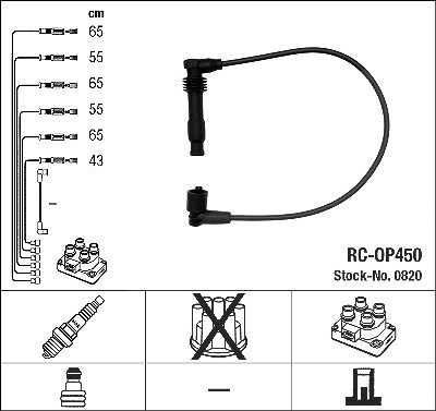 Ngk Zündleitungssatz [Hersteller-Nr. 0820] für Opel von NGK