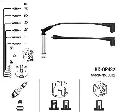 Ngk Zündleitungssatz [Hersteller-Nr. 0802] für Opel von NGK