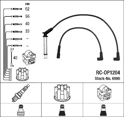 Ngk Zündleitungssatz [Hersteller-Nr. 6990] für Opel von NGK