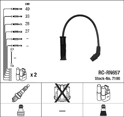 Ngk Zündleitungssatz [Hersteller-Nr. 7198] für Renault von NGK