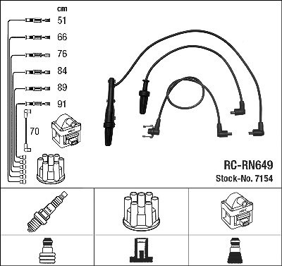 Ngk Zündleitungssatz [Hersteller-Nr. 7154] für Renault von NGK