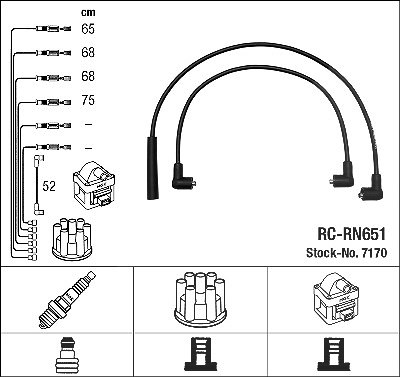 Ngk Zündleitungssatz [Hersteller-Nr. 7170] für Renault von NGK