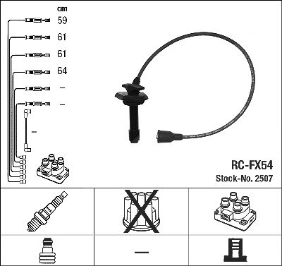 Ngk Zündleitungssatz [Hersteller-Nr. 2507] für Subaru von NGK