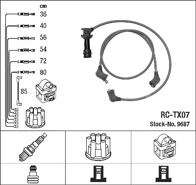 Ngk Zündleitungssatz [Hersteller-Nr. 9687] für Toyota von NGK