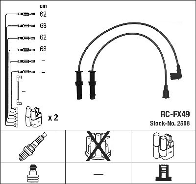 Ngk Zündleitungssatz [Hersteller-Nr. 2506] für Subaru von NGK