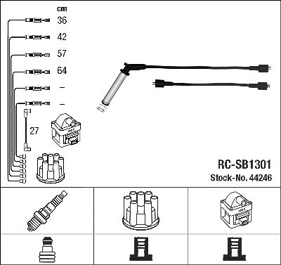 Ngk Zündleitungssatz [Hersteller-Nr. 44246] für Saab von NGK