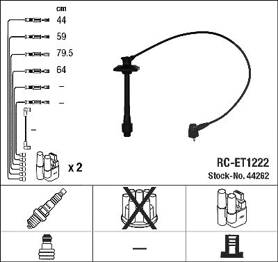Ngk Zündleitungssatz [Hersteller-Nr. 44262] für Toyota von NGK
