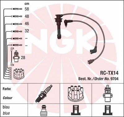 Ngk Zündleitungssatz [Hersteller-Nr. 9704] für Toyota von NGK