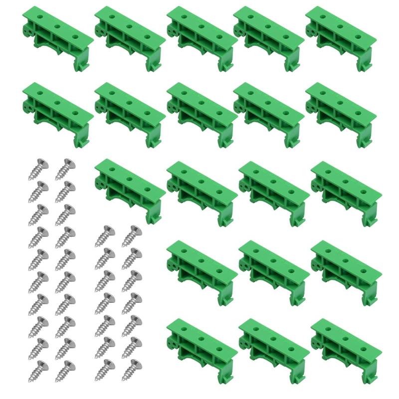 DIN-Schienen-Adapter-Set, 10 Paar Leiterplatten-Montagehalterung mit 40 Schrauben, Klemmenblock-Anschluss, Leiterplattenschiene zur Sicherung von Leiterplatten und elektronischen Schaltgeräten von NHBETYS