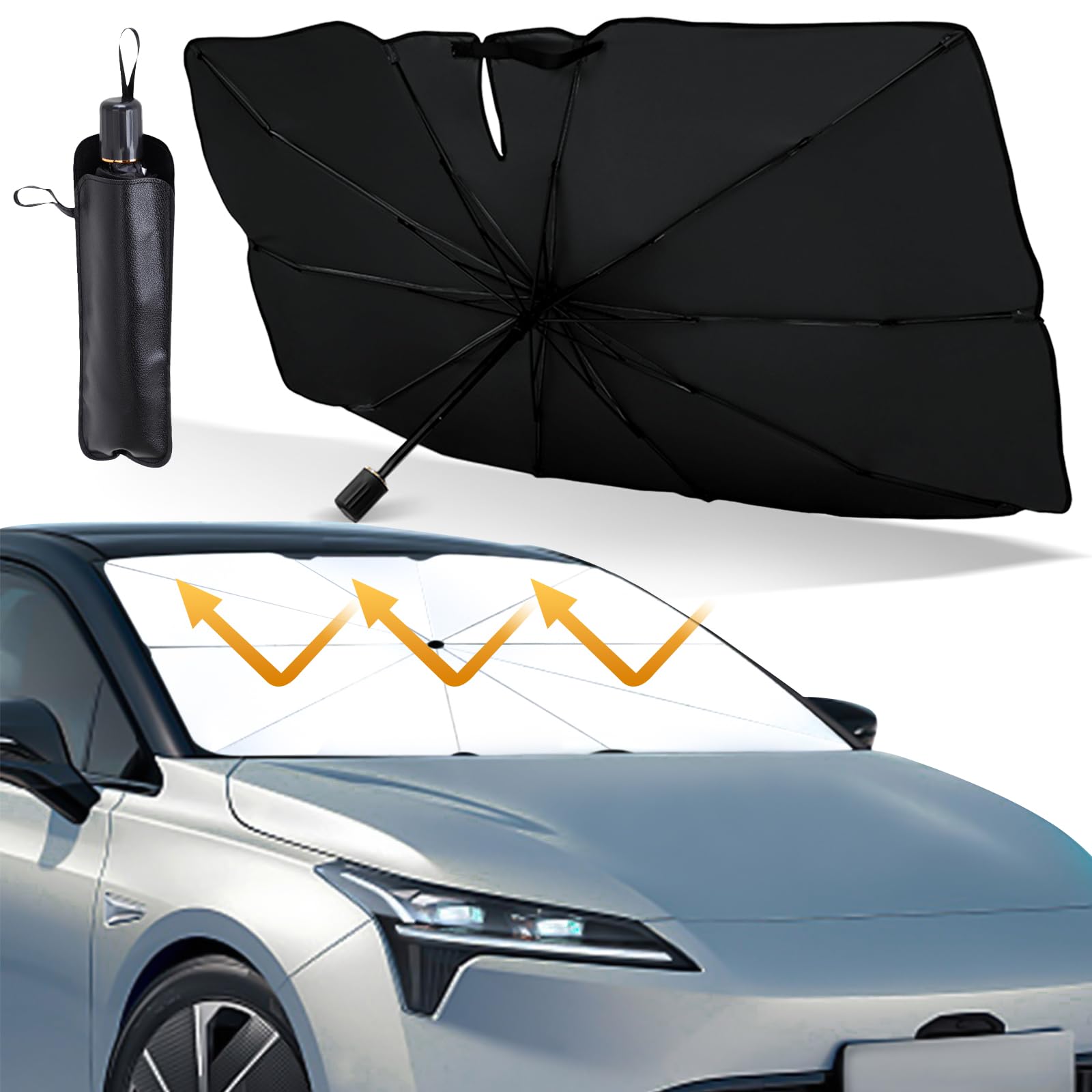 Sonnenschutz Auto Frontscheibe 138x78cm, Faltbar Auto Windschutzscheibe Sonnenschirm, Drehbar Front-Sonnenschutz, UV-Schutz & Hitzeschutz | Universell für alle Fahrzeuge | Schnellaufbau-System Sonnenschutz Auto Frontscheibe 138x78cm, Faltbar Auto Windschutzscheibe Sonnenschirm, Drehbar Front-Sonnenschutz, UV-Schutz & Hitzeschutz | Universell für alle Fahrzeuge | Schnellaufbau-System von NHYDZSZ