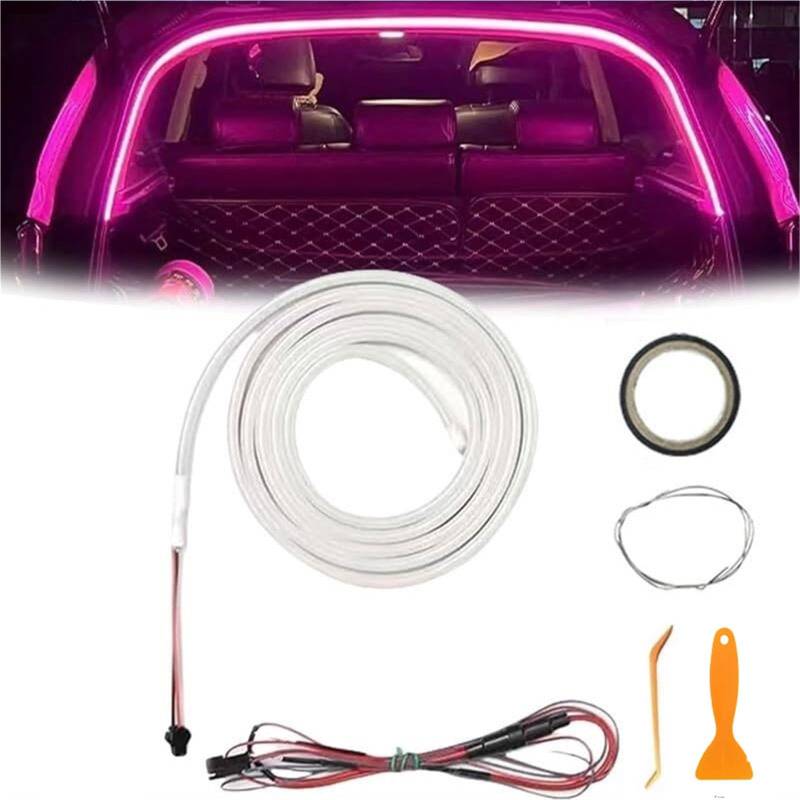 Dynamische fließende Kofferraumbeleuchtung, Universal Flexible LED Kofferraumbeleuchtung, wasserdichte Motorhaube mit dynamischer Stimmungsbeleuchtung für Autos, SUVs und LKW.(Purple,Full Circle 4M von NIANE