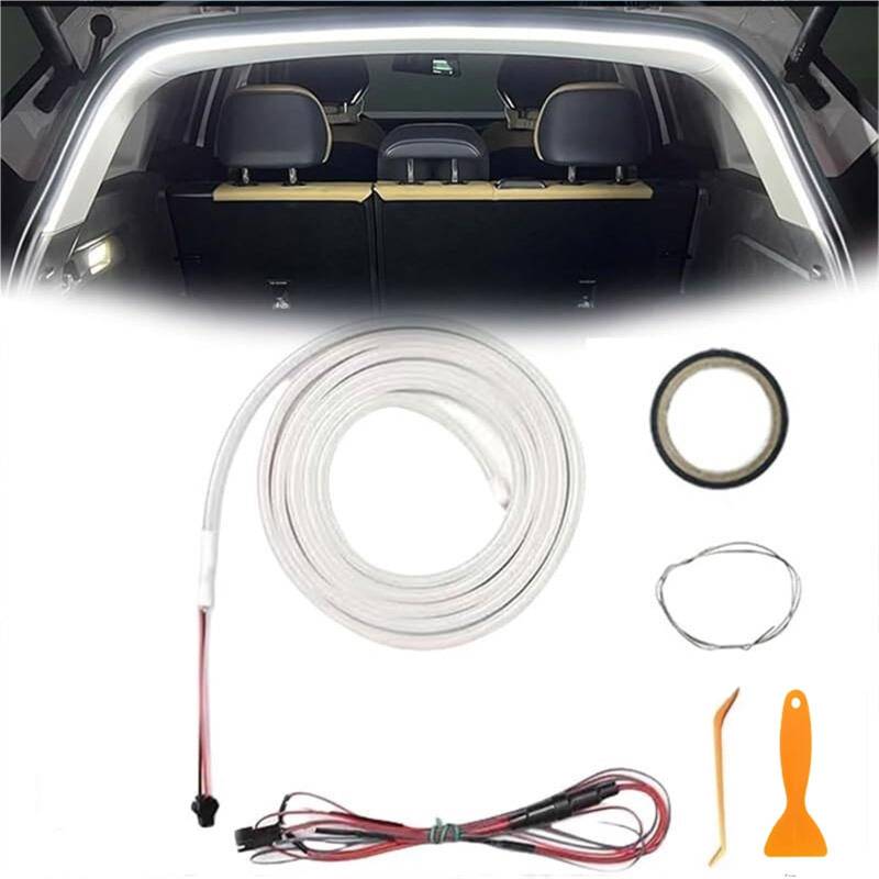 Dynamische fließende Kofferraumbeleuchtung, Universal Flexible LED Kofferraumbeleuchtung, wasserdichte Motorhaube mit dynamischer Stimmungsbeleuchtung für PKW, SUVs und LKW.(White,Half Circle 2m/ von NIANE
