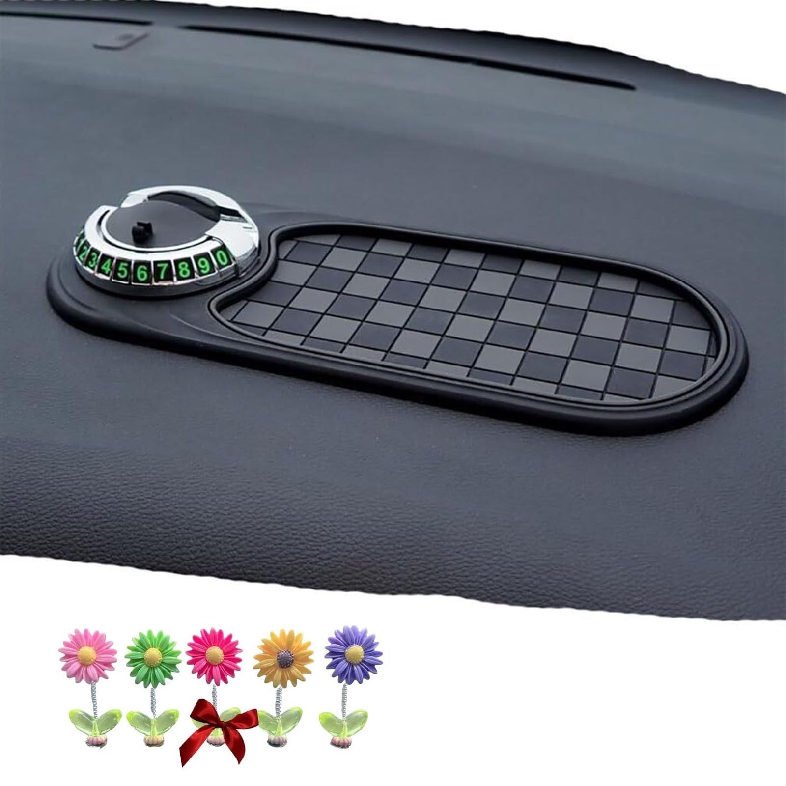 Multifunktionale Anti-Rutsch-Matte fürs Auto, Handyhalterung fürs Armaturenbrett, drehbare Anti-Rutsch-Pad fürs Armaturenbrett mit temporärer Parknummer for Handys, Sonnenbrillen, Schlüssel, Gadgets(B Multifunktionale Anti-Rutsch-Matte fürs Auto, Handyhalterung fürs Armaturenbrett, drehbare Anti-Rutsch-Pad fürs Armaturenbrett mit temporärer Parknummer for Handys, Sonnenbrillen, Schlüssel, Gadgets(B von NIANE