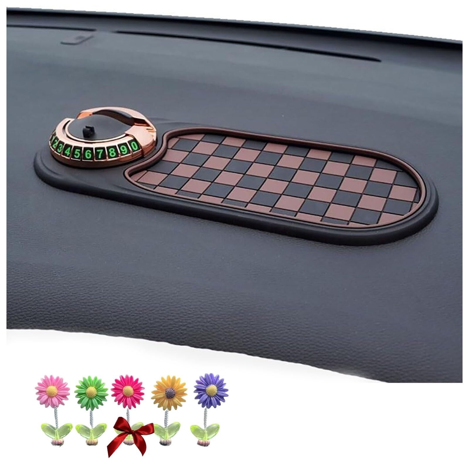 Multifunktionale Anti-Rutsch-Matte fürs Auto, Handyhalterung fürs Armaturenbrett, drehbare Anti-Rutsch-Pad fürs Armaturenbrett mit temporärer Parknummer for Handys, Sonnenbrillen, Schlüssel, Gadgets(B Multifunktionale Anti-Rutsch-Matte fürs Auto, Handyhalterung fürs Armaturenbrett, drehbare Anti-Rutsch-Pad fürs Armaturenbrett mit temporärer Parknummer for Handys, Sonnenbrillen, Schlüssel, Gadgets(B von NIANE