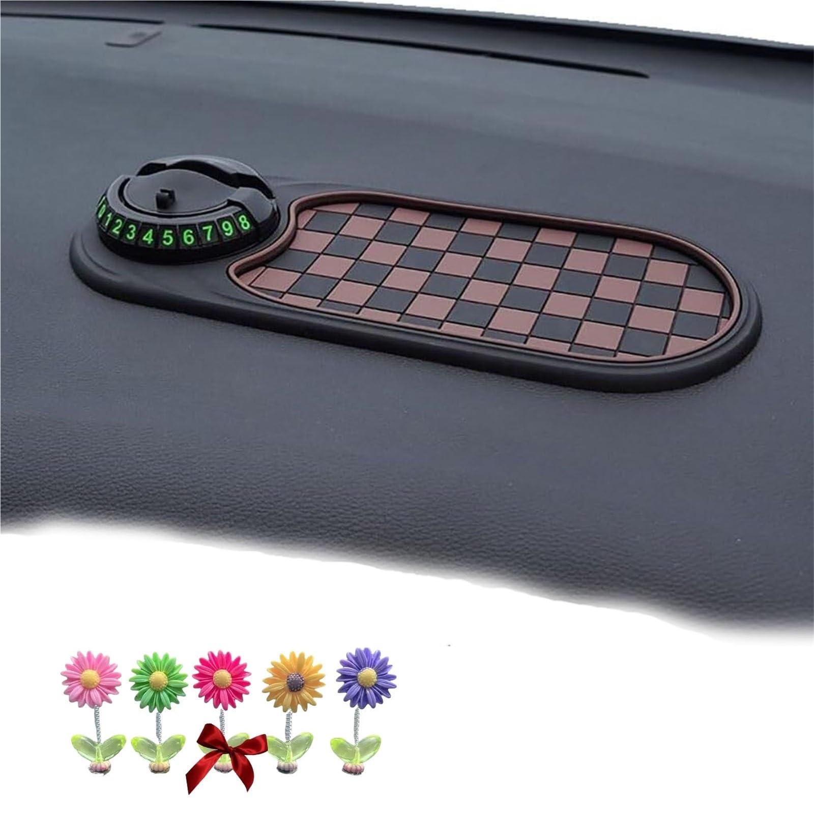 Multifunktionale Anti-Rutsch-Matte fürs Auto, Handyhalterung fürs Armaturenbrett, drehbare Anti-Rutsch-Pad fürs Armaturenbrett mit temporärer Parknummer for Handys, Sonnenbrillen, Schlüssel, Gadgets(B Multifunktionale Anti-Rutsch-Matte fürs Auto, Handyhalterung fürs Armaturenbrett, drehbare Anti-Rutsch-Pad fürs Armaturenbrett mit temporärer Parknummer for Handys, Sonnenbrillen, Schlüssel, Gadgets(B von NIANE