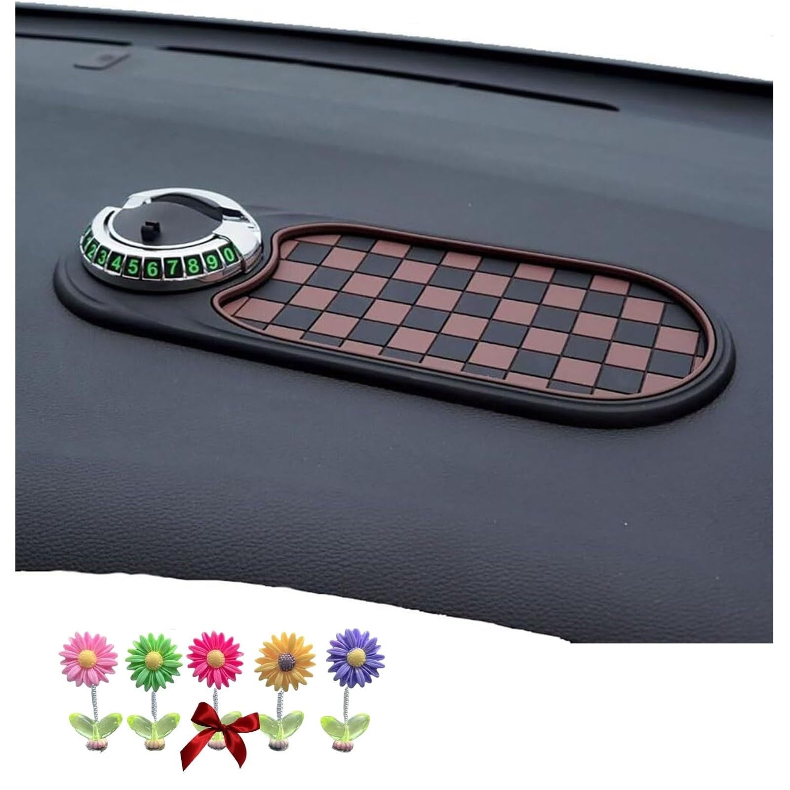 Multifunktionale Anti-Rutsch-Matte fürs Auto, Handyhalterung fürs Armaturenbrett, drehbare Anti-Rutsch-Pad fürs Armaturenbrett mit temporärer Parknummer for Handys, Sonnenbrillen, Schlüssel, Gadgets(B Multifunktionale Anti-Rutsch-Matte fürs Auto, Handyhalterung fürs Armaturenbrett, drehbare Anti-Rutsch-Pad fürs Armaturenbrett mit temporärer Parknummer for Handys, Sonnenbrillen, Schlüssel, Gadgets(B von NIANE