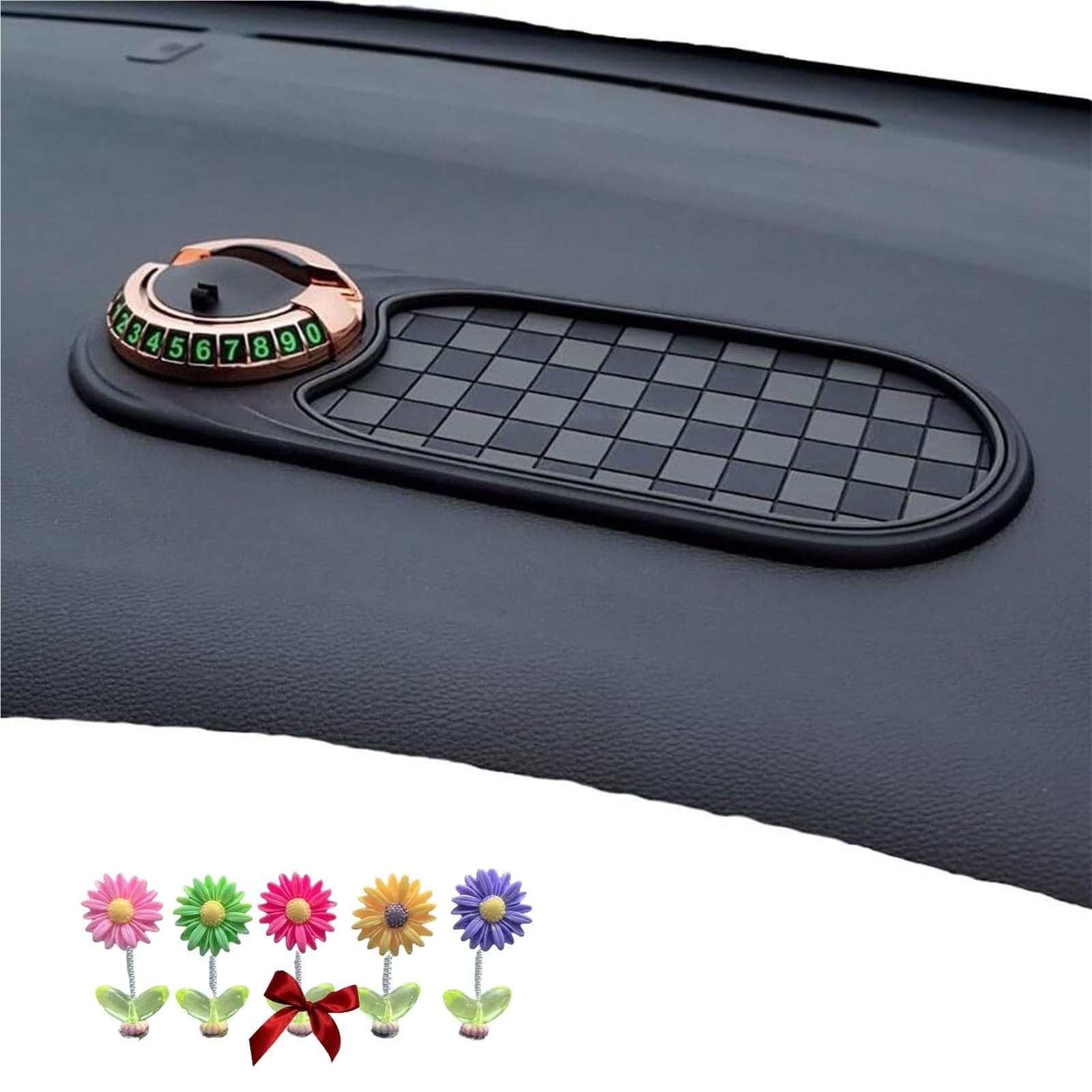 Multifunktionale Anti-Rutsch-Matte fürs Auto, Handyhalterung fürs Armaturenbrett, drehbare Anti-Rutsch-Pad fürs Armaturenbrett mit temporärer Parknummer for Handys, Sonnenbrillen, Schlüssel, Gadgets(B Multifunktionale Anti-Rutsch-Matte fürs Auto, Handyhalterung fürs Armaturenbrett, drehbare Anti-Rutsch-Pad fürs Armaturenbrett mit temporärer Parknummer for Handys, Sonnenbrillen, Schlüssel, Gadgets(B von NIANE