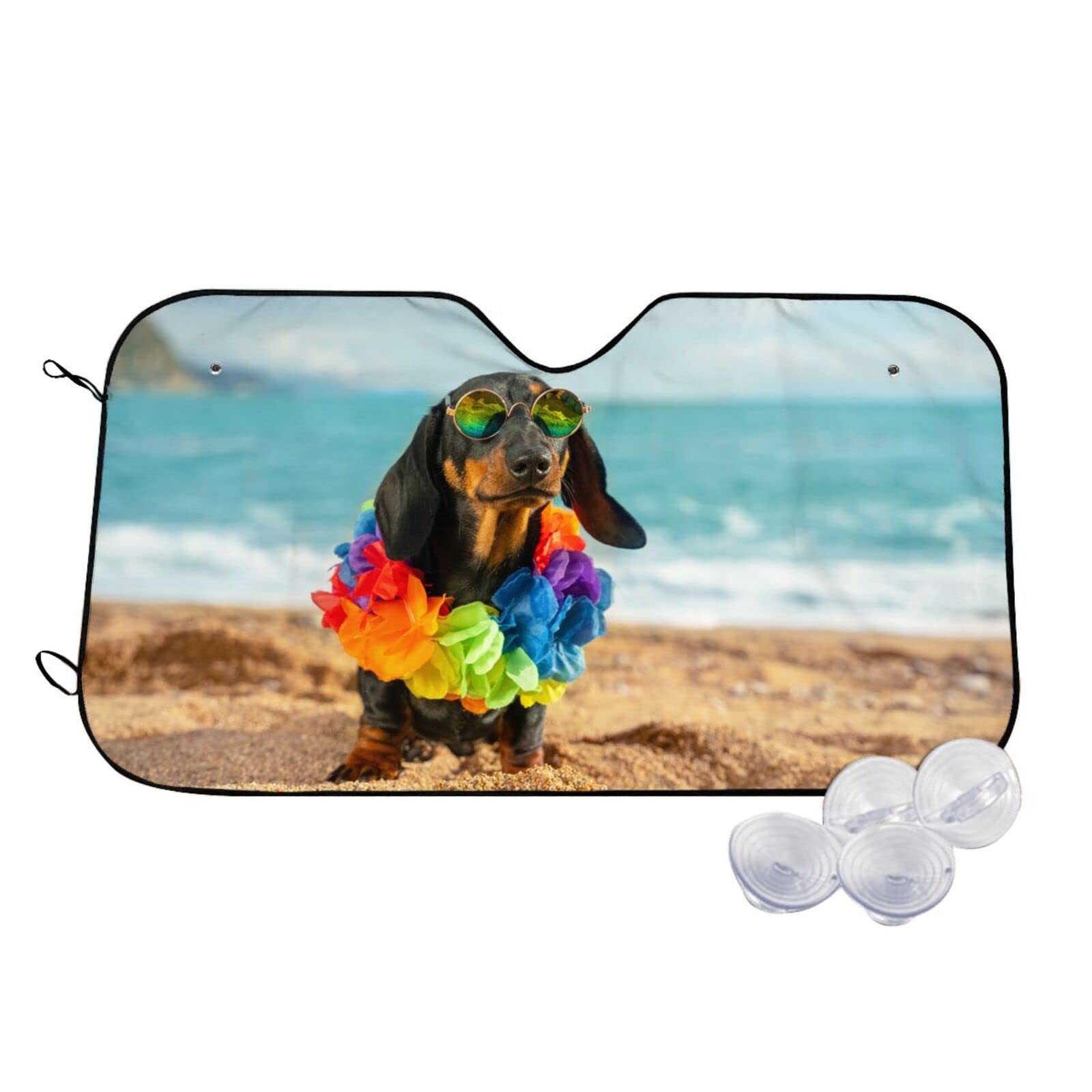 Auto Frontscheibe Entzückender Dackel Hund Sonnenschutz, Faltbarer Sonnenschutz für die Windschutzscheibe, Windschutzscheibenabdeckung gegen Schnee, Eis, Frost, Staub S Auto Frontscheibe Entzückender Dackel Hund Sonnenschutz, Faltbarer Sonnenschutz für die Windschutzscheibe, Windschutzscheibenabdeckung gegen Schnee, Eis, Frost, Staub S von NIBABA