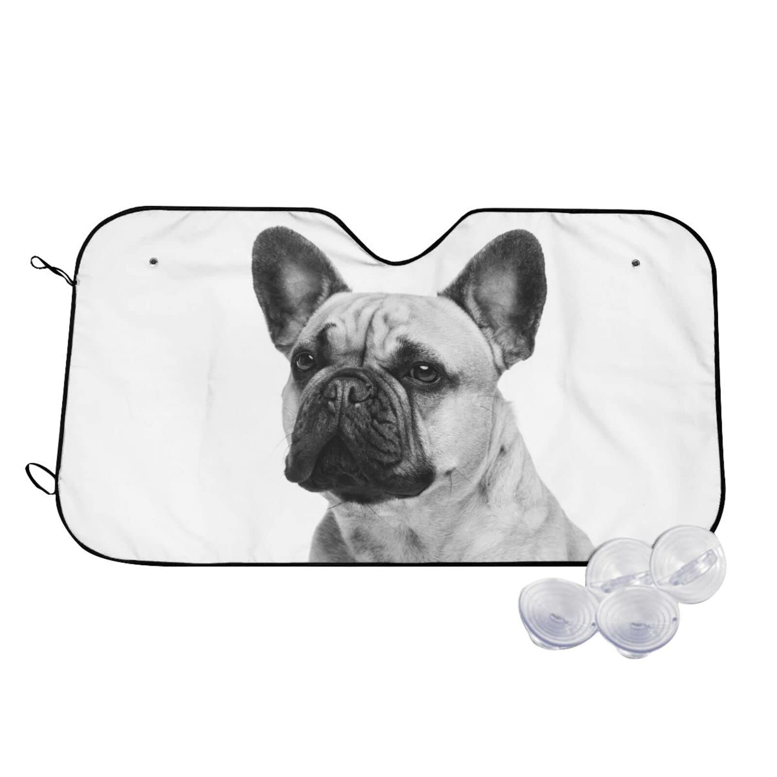 Auto Frontscheibe Französische Bulldogge Bulldogge Sonnenschutz, Faltbarer Sonnenschutz für die Windschutzscheibe, Windschutzscheibenabdeckung gegen Schnee, Eis, Frost, Staub M Auto Frontscheibe Französische Bulldogge Bulldogge Sonnenschutz, Faltbarer Sonnenschutz für die Windschutzscheibe, Windschutzscheibenabdeckung gegen Schnee, Eis, Frost, Staub M von NIBABA