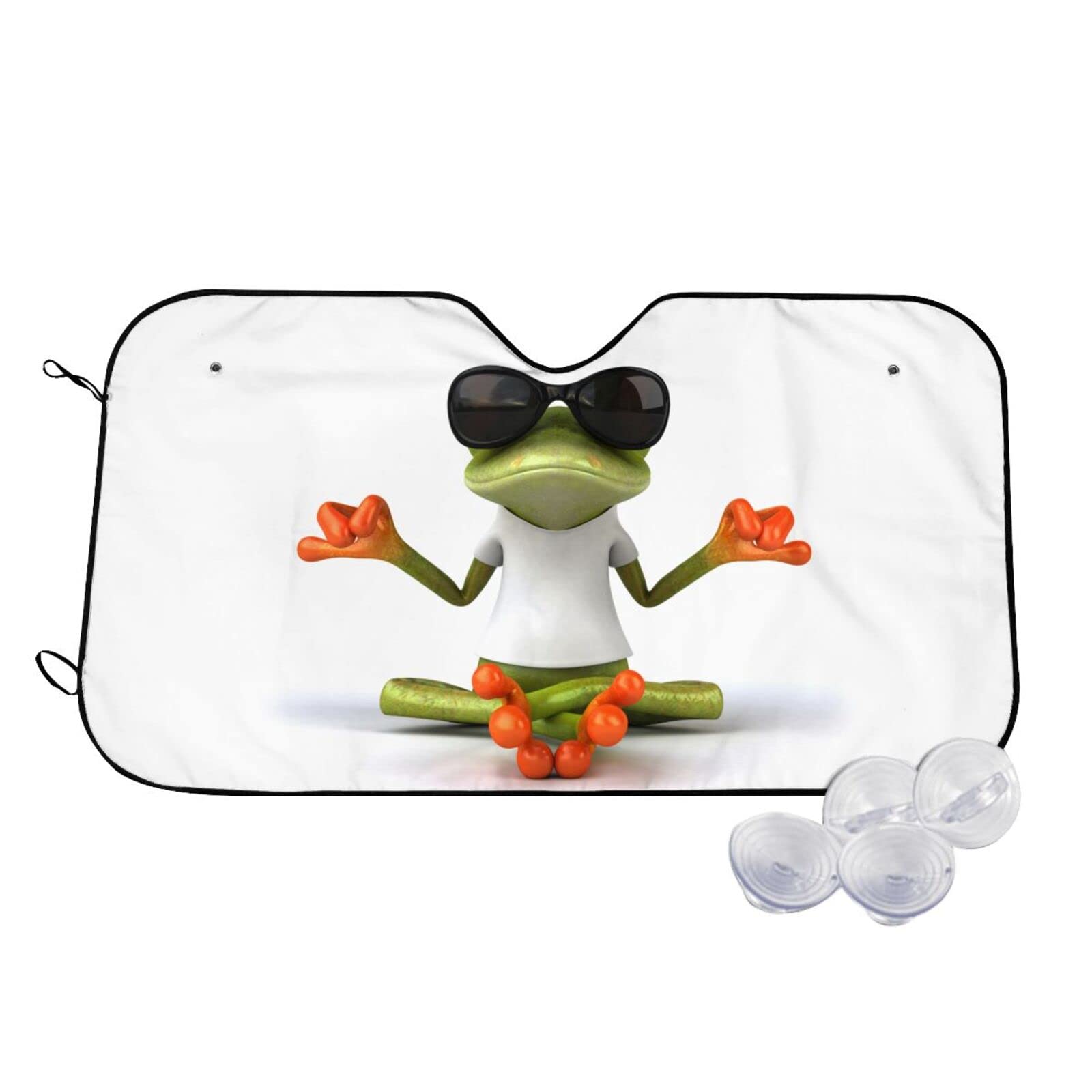 Auto Frontscheibe Yoga Frosch Sonnenschutz Faltbarer Sonnenschutz Für Die Windschutzscheibe Abdeckung Gegen Schnee Eis Frost Staub M von NIBABA