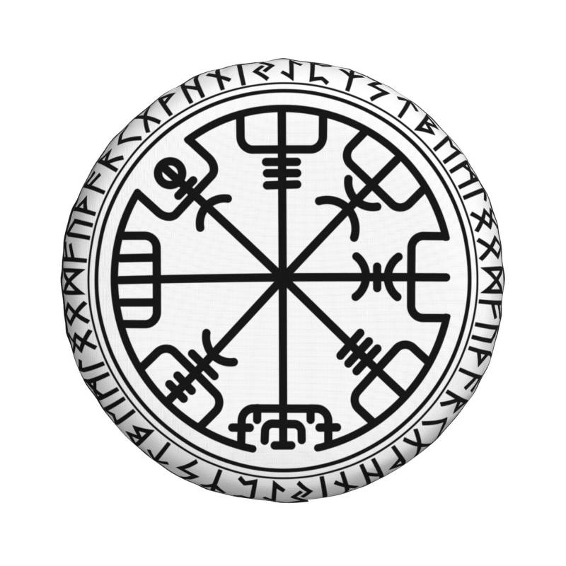 Reserveradabdeckung, Viking Skandinavische Runen Kompass Druck Wasserdicht Staubdicht Radabdeckungen Für SUV Wohnmobil Anhänger Reifentasche 16 Zoll von NIBABA