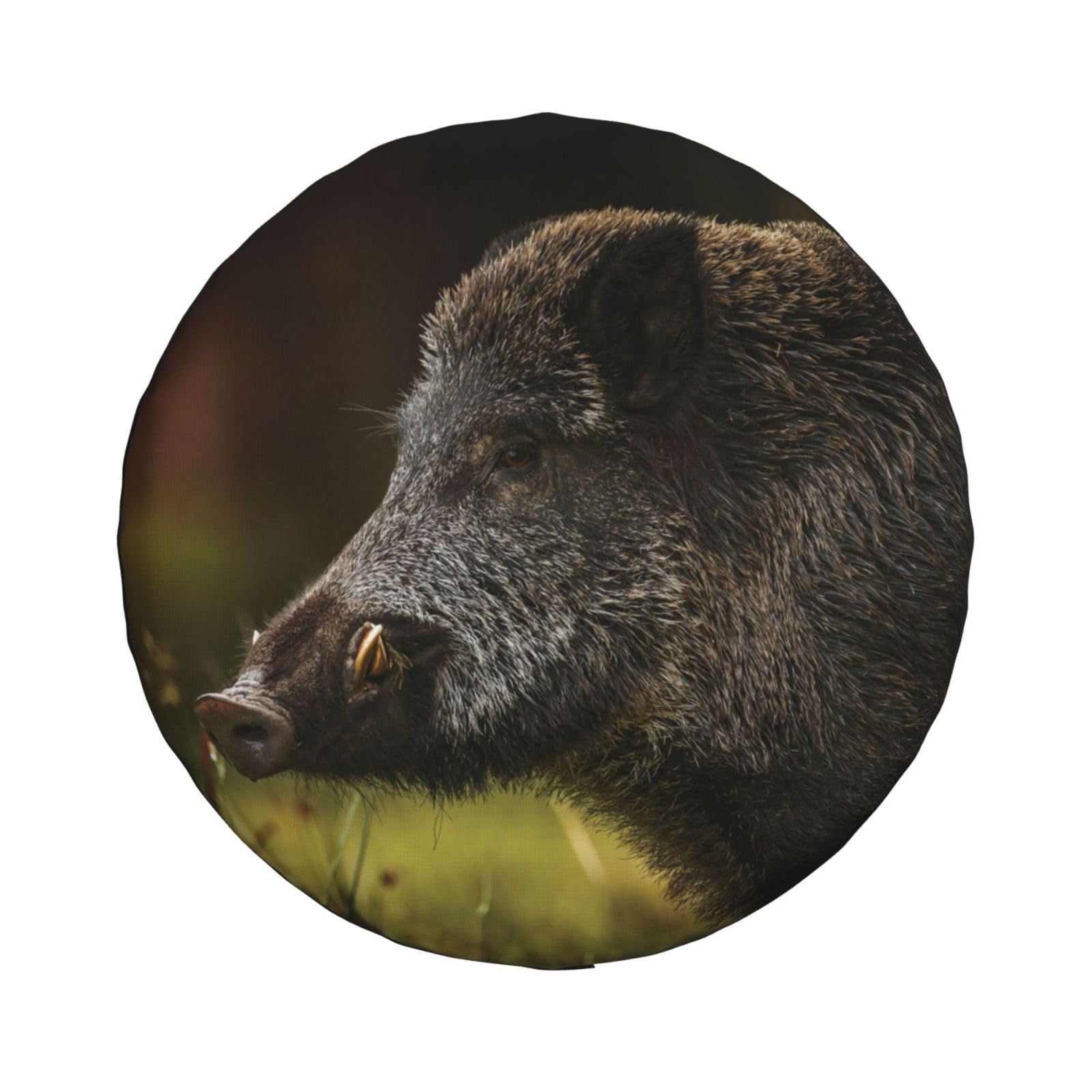 Reserveradabdeckung, Wildschwein-Schweine, neugierig beobachtend, bedruckt, wasserdicht, staubdicht, Reifentasche 35,6 cm von NIBABAEU