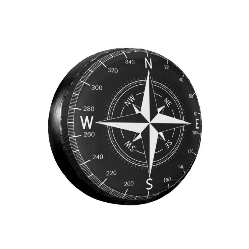 Ersatzrad-Reifenabdeckung, Kompass-Muster, universeller wasserdichter Radabdeckungsschutz, passend für SUV, Wohnmobil, Anhänger, Auto-Radzubehör (60-69 cm) von NIBABAEU